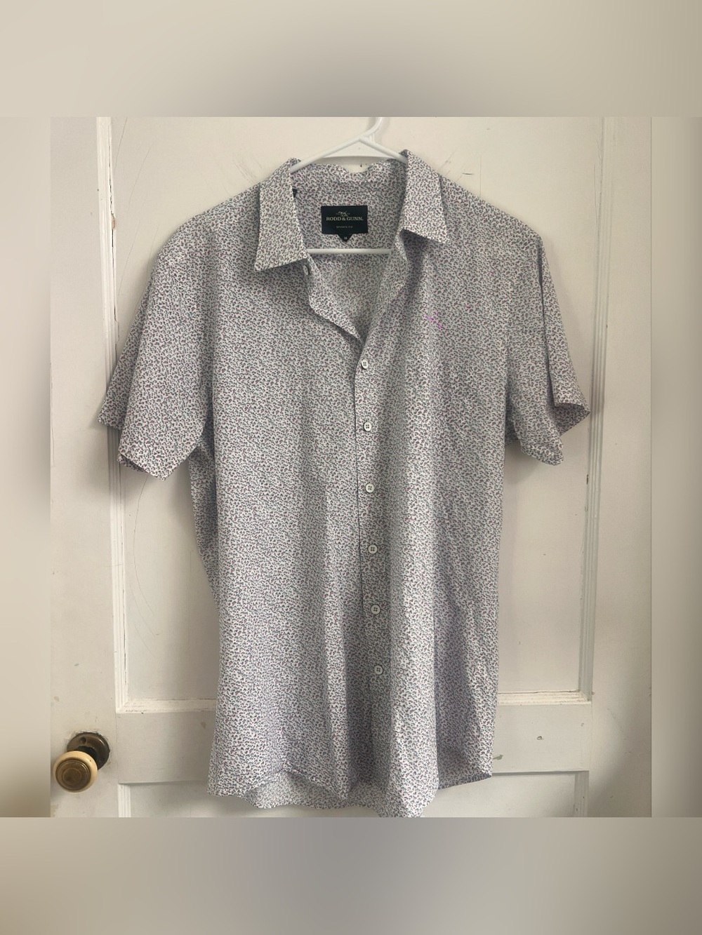 Rodd & Gunn all-over ditsy micro-floral print sport fit silhouette shirt Size M